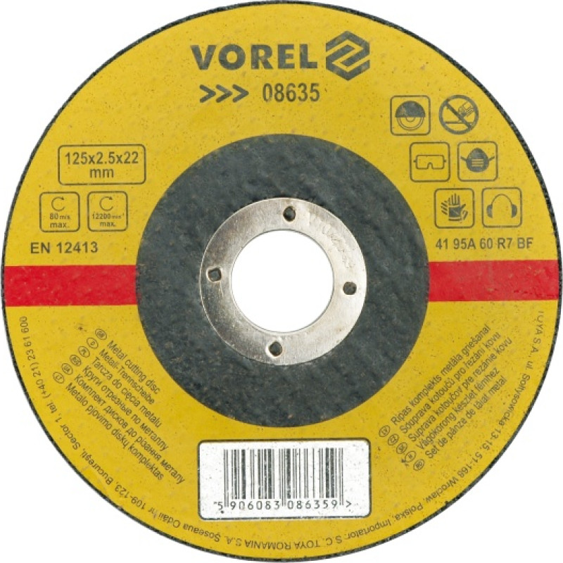Vorel TARCZA DO CIĘCIA METALU 125 x 2,5 x 22,2mm  08635