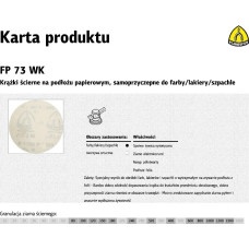 Klingspor KRĄŻEK ŚCIERNY SAMOPRZYCZEPNY 125mm  FP73WK gr.320 /100szt.