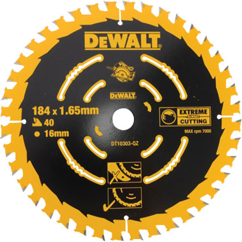 Dewalt Shield saw for wood 184x16mm 40z. - DT10303