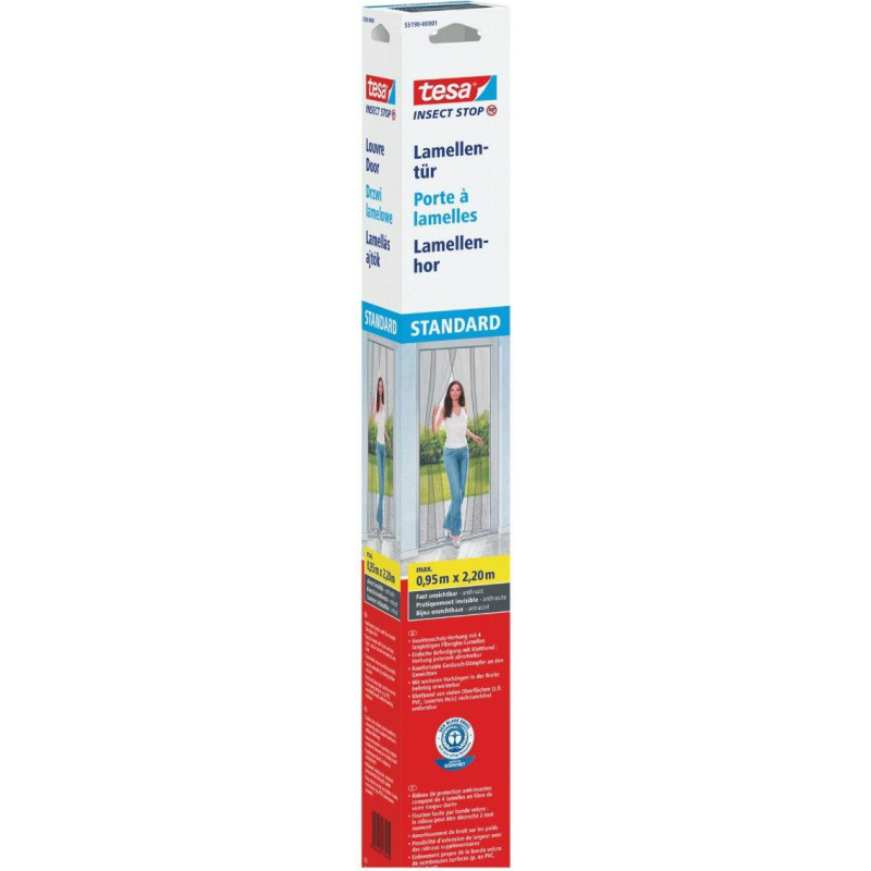 Tesa MOSKITIERA DRZWI LAMELA CZARNA 0,95m x 2,2m STANDARD