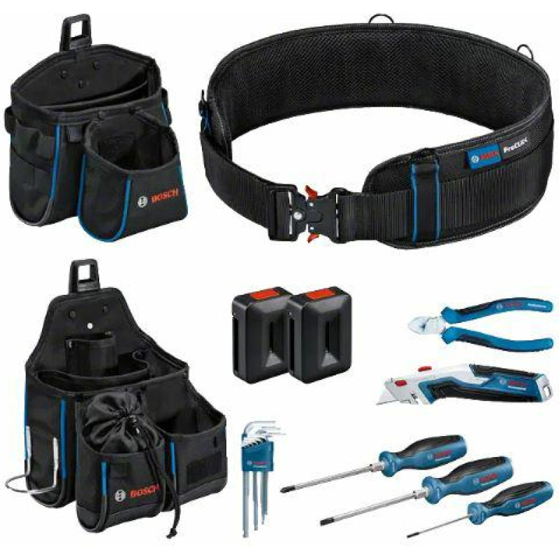 Bosch tool belt and hand tool set Professional (black, ProClick system, including 14-piece tool set)