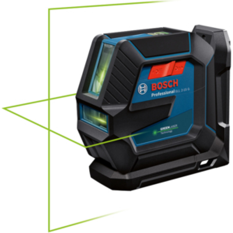 Bosch Line laser GLL 2-15 G Professional, with construction tripod, cross line laser (blue/black, holder, green laser lines)