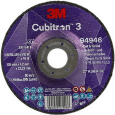 3M Pjovimo ir šlifavimo diskas Cubitron 3 T27 P36+ 125x4,2/22,23mm, 3M
