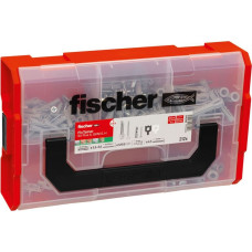 Fischer FixTainer SX Plus dowel and screw box (light grey, 212 pieces, with screws and hooks)