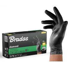 Bradas RĘKAWICE NITRYLOWE DIAMOND CZARNE XXL 10-11 /50szt.