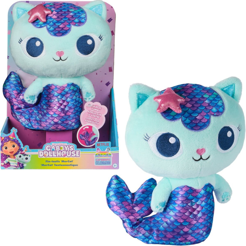 Spinmaster Spin Master Gabby's Dollhouse - Plush Cat Meerkat, Cuddly Toy (25 cm)