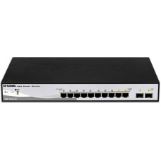 D-Link DGS-1210-10 Valdomas L2 Gigabit Ethernet (10/100/1000) 1U Juoda, Pilka
