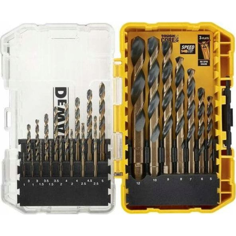 Dewalt Drill Dewalt for metal HSS cylindrical 1,5 2 4,5 4 5 1 3 2,5 3,5 6 10 12 8 9mm set (DT70729-QZ)