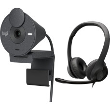 Logitech Kamera internetowa Logitech Brio 300 Graphite (960-001436) + H390  (981-000406)