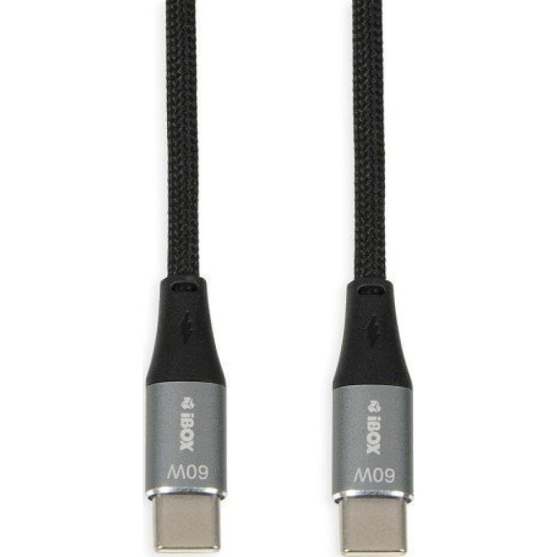 Ibox USB cable iBOX USB-C - USB-C 1 m Black (IKUTC1B)