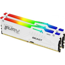 Kingston FURY DDR5 - 32GB - 6000 - CL - 30 (2x 16 GB) dual kit, RAM (white, KF560C30BWEAK2-32, FURY Beast RGB, INTEL XMP, AMD EXPO)