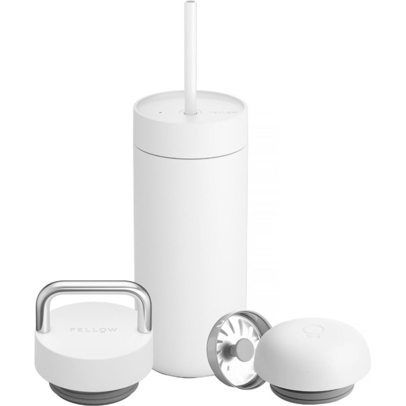 Fellow - Carter Move Mug 3 w 1 - Kubek termiczny + 3 nakrętki - Biały 473 ml