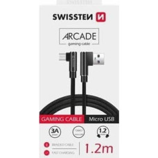Swissten Kabel USB Swissten USB-A - microUSB 1.2 m Czarny (71527500)