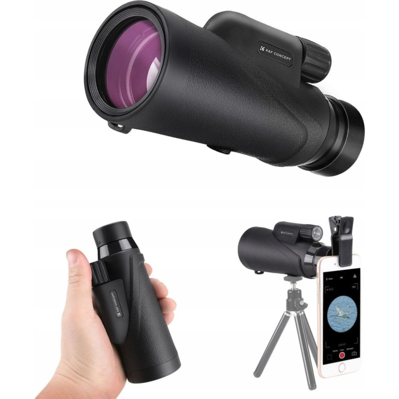 KF Monokular Luneta K&F ZOOM 8x 42mm BaK4 IP68 + Etui Statyw Uchwyt na Telefon