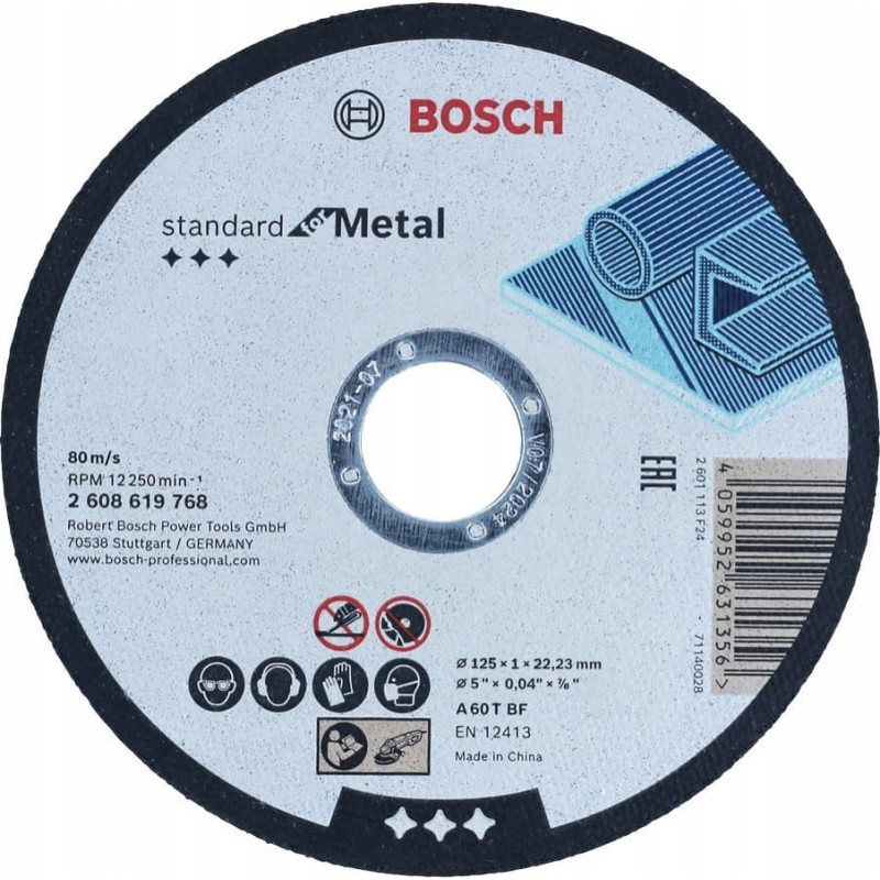 Bosch MET125MM X 1,0MM X 22MM STANDARD FOR METAL