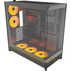 Montech HS02 PRO, tower case black, tempered glass x 2