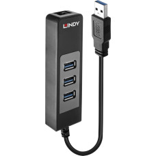 Lindy 43176 sąsajos šakotuvas USB 3.2 Gen 1 (3.1 Gen 1) Type-A 5000 Mbit/ai Juoda