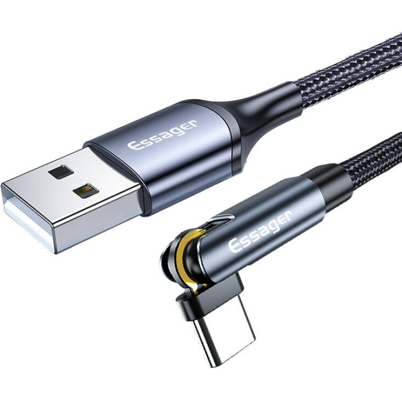 Essager USB-A 3in1 cable, Essager, EXCCXT-WX0G, USB-C/Lightning/Micro, 15W, 1m (grey)
