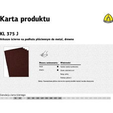 Klingspor ARKUSZE ŚCIERNE NA PODŁOŻU PŁÓCIENNYM 230mm x 280mm KL375J gr.220 /50szt.
