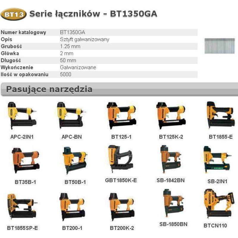 Bostitch SZTYFTY BT13 50mm 5000 szt.