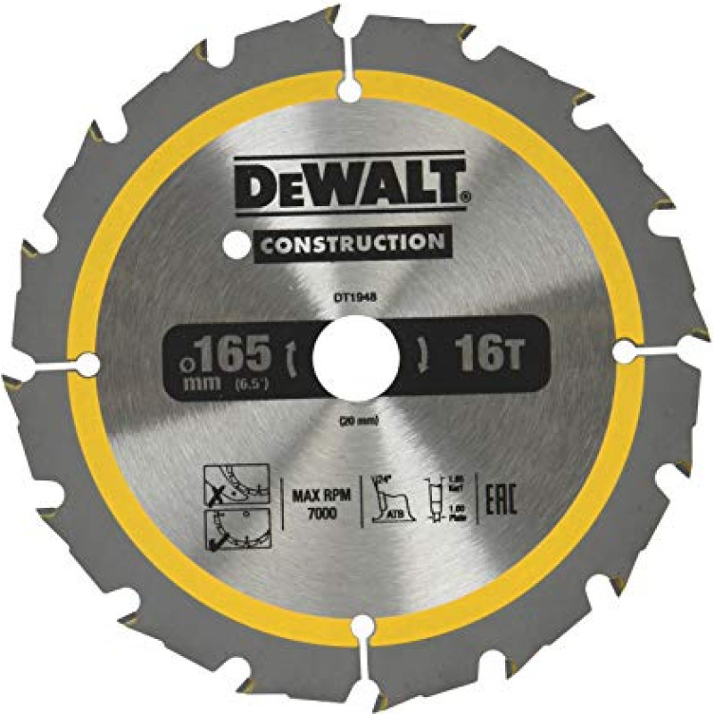 Dewalt circular saw 165x20mm, 24 teeth (DT1949-QZ)