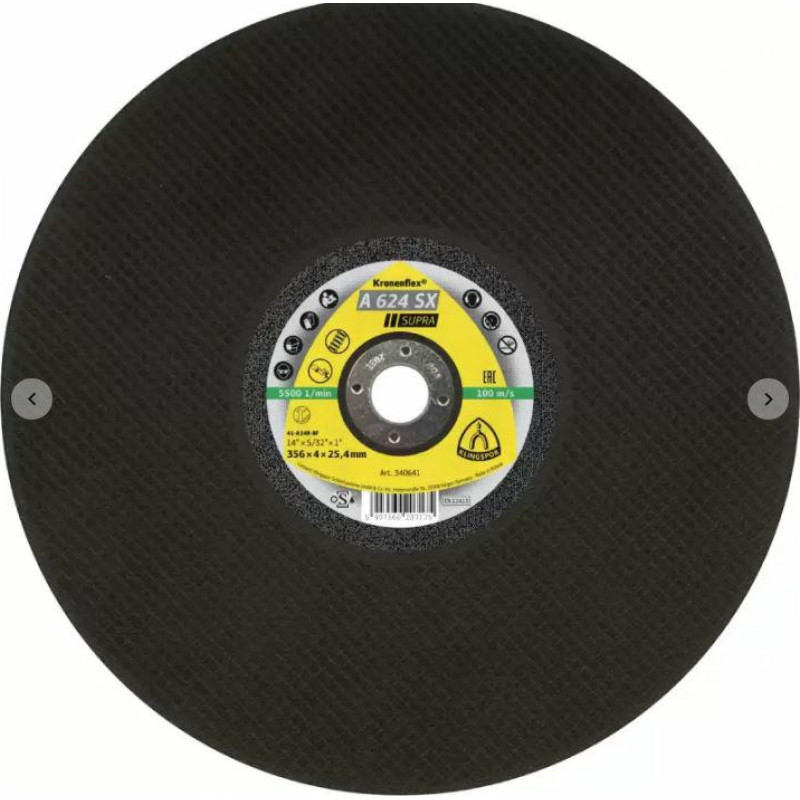 Klingspor TARCZA DO CIĘCIA METALU 400mm x 4,0mm x 25,4mm A624SX