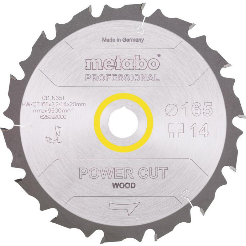 Metabo PIŁA TARCZOWA FZ/FA 165x20x14z    POWER CUT WOOD PROFESSIONAL
