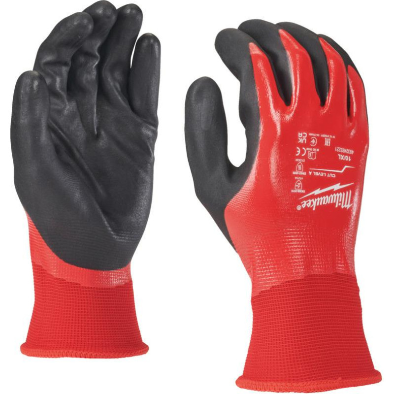 Milwaukee RĘKAWICE POWLEKANE NITRYLEM  L/9 ODPORNE NA PRZECIĘCIA POZIOM-A