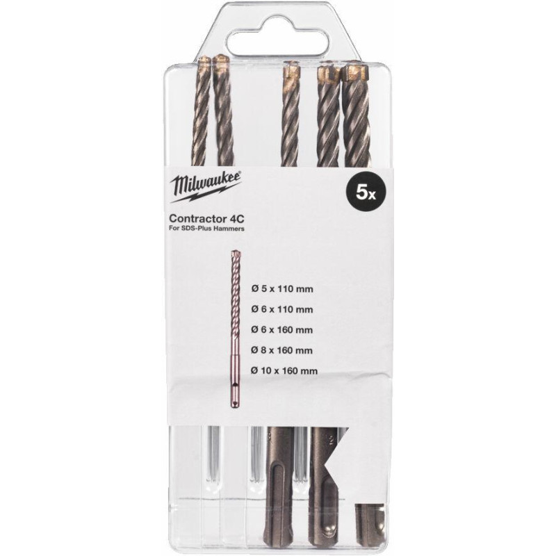 Milwaukee WIERTŁO SDS PLUS CONTRACTOR MX4 KPL. 5szt.