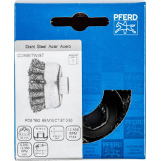 Pferd Gaubtas vielinis šepetys TBG CT Steel 65x22/M14 0,5mm, Pferd