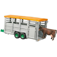 Bruder cattle transport trailer with cow