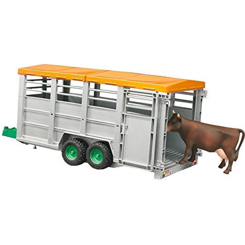Bruder cattle transport trailer with cow