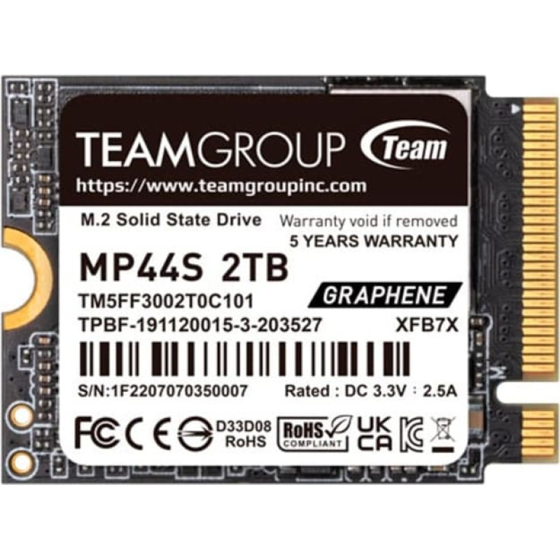Team Group MP44S 2TB, SSD (PCIe 4.0 x4, NVMe, M.2 2230)