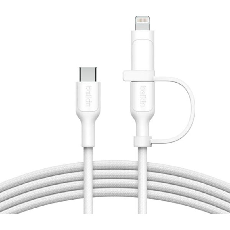 Belkin BOOST CHARGE 2-in-1 Cable USB-C/Lig.1,5m wh.CAC003hq1.5MBK
