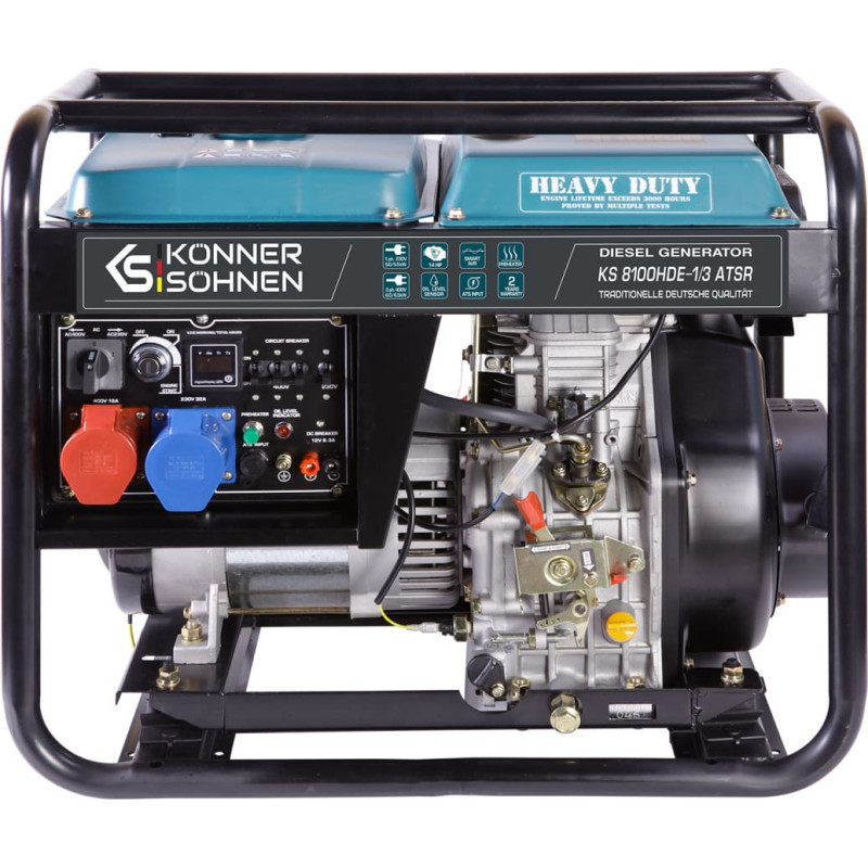 Dyzelinis generatorius 6500W, KS 8100HDE-1/3 ATSR (EURO V), KÖNNER & SÖHNEN 