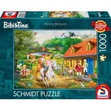 Schmidt Spiele Thomas Kinkade Studios: Bibi & Tina – Fun at Martinshof, Puzzle (1000 pieces)
