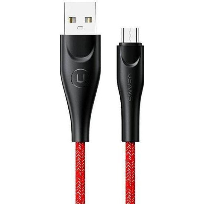 Usams USB cable Usams USB-A - microUSB 3 m Red (6958444983639)