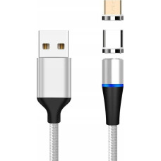 Premiumcord Kabel USB PremiumCord PremiumCord Magnetický micro USB a USB-C nabíjecí a datový kabel, 1m, stříbrná