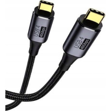 Vega Kabel USB Vega ECONOMY KABEL THUNDERBOLT TYP-C DO TYP-C 40Gbps WZMACNIANY 1M CZARNY PD 8K 60Hz 100W>