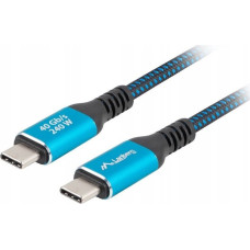 Lanberg KABEL USB-C M/M USB4 1.5M 240W 8K 60HZ CZARNO-NIEBIESKI LANBERG