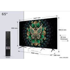 TCL C6K 65C6K televizorius 165,1 cm (65") 4K Ultra HD Smart TV „Wi-Fi“ Metalinis