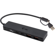 I-Tec Metal C31HUBMETAL2A2C sąsajos šakotuvas USB 3.2 Gen 1 (3.1 Gen 1) Type-C 10000 Mbit/ai Juoda