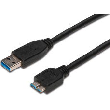 Digitus USB cable Digitus USB-A - microUSB 0.25 m Black (AK-300117-003-S)