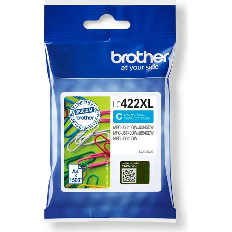 Brother LC422XLC ra&scaron;alo kasetė 1 vnt Originalus Žydras