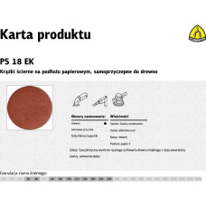 Klingspor KRĄŻEK ŚCIERNY SAMOPRZYCZEPNY 150mm  PS18EK gr. 40 /50szt.