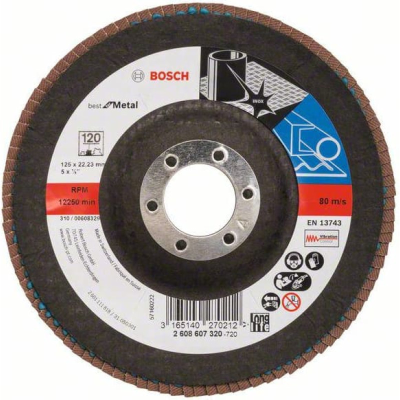 Bosch BLADE SHARP 125MM X571 P120 BEST FOR METAL BLADE
