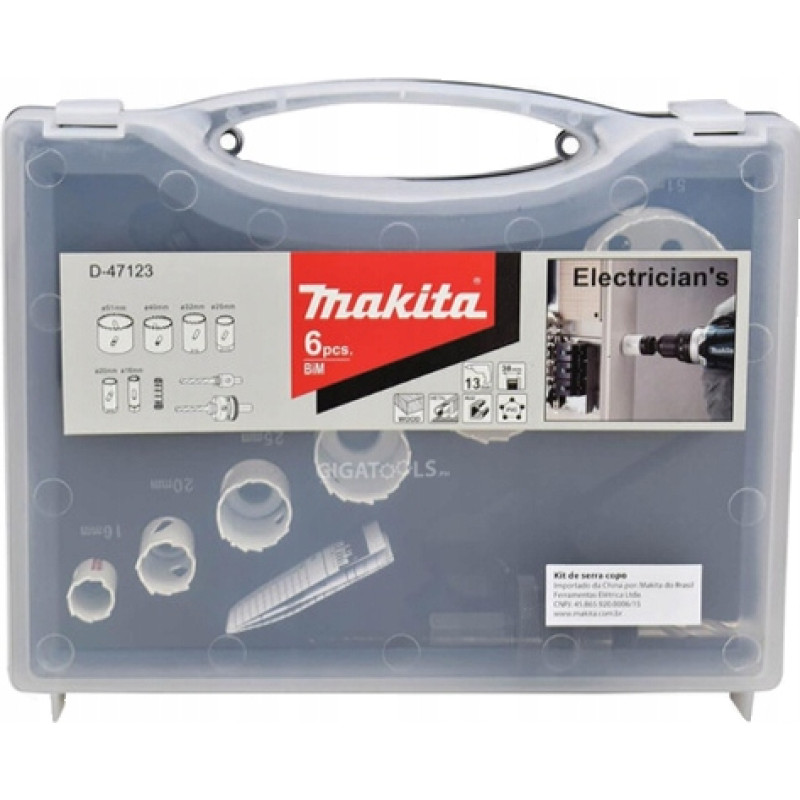 Makita ZESTAW OTWORNIC BIM ECONOMY  6szt. (ELEKTRYK) 16,20,25,32,40,51mm+5WIE+2 ADAPTER