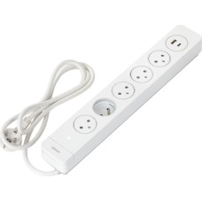 Orno LISTWA 6x GNIAZD 2P + Z ,2xUSB,3x1,5 DŁUGOŚĆ 1,5M, PRZECIWPRZEPIĘCIOWA