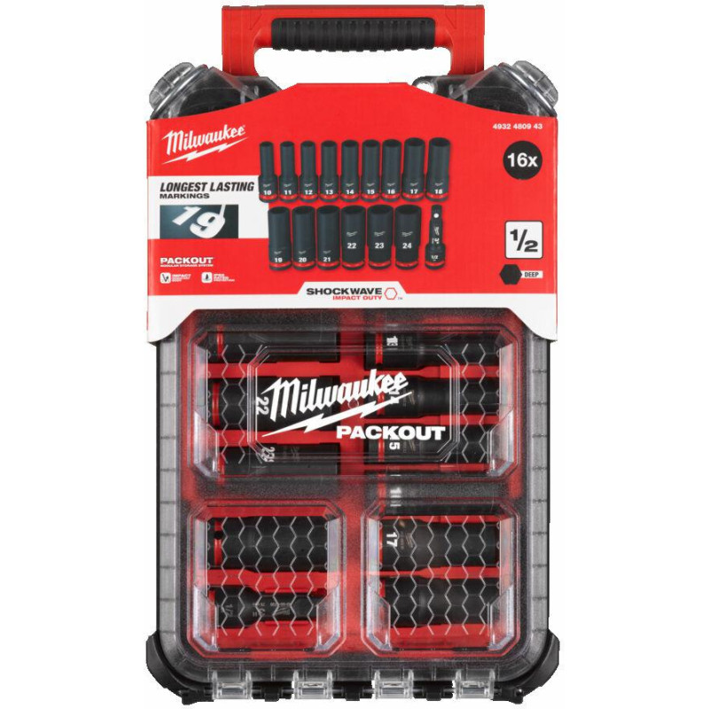 Milwaukee ZESTAW NASADEK UDAROWYCH DŁUGICH 1/2