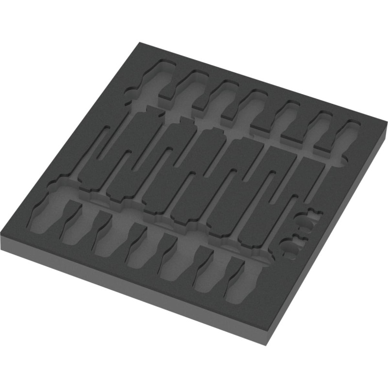 Wera 9811 foam insert for VDE screwdriver set 1, empty (black/grey, for Tool Rebel workshop trolley)